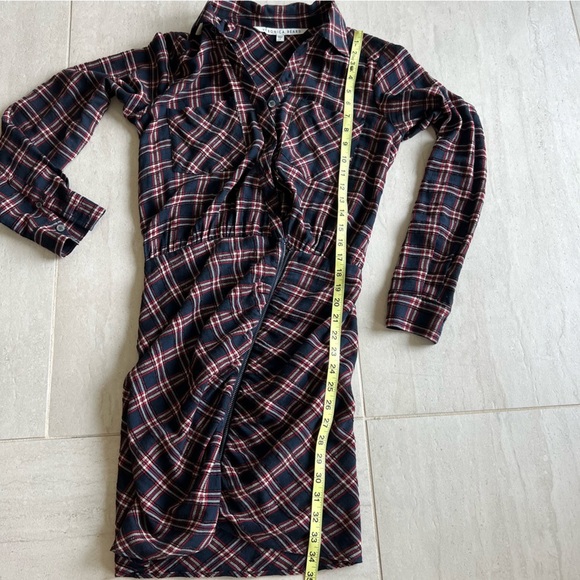 Veronica Beard Asymmetrical Red Plaid Shirt Dress Size 0 - Picture 6 of 11